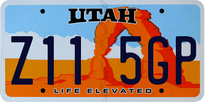 UT license plate Z115GP