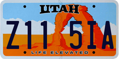 UT license plate Z115IA