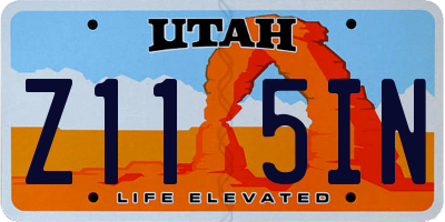 UT license plate Z115IN