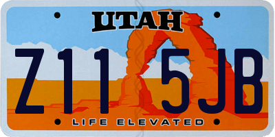 UT license plate Z115JB