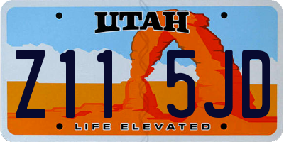 UT license plate Z115JD