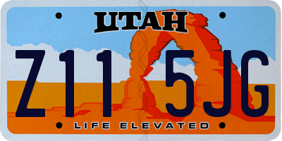 UT license plate Z115JG