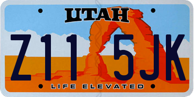UT license plate Z115JK