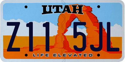 UT license plate Z115JL