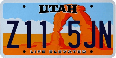 UT license plate Z115JN