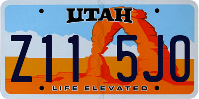 UT license plate Z115JO