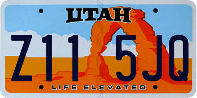 UT license plate Z115JQ