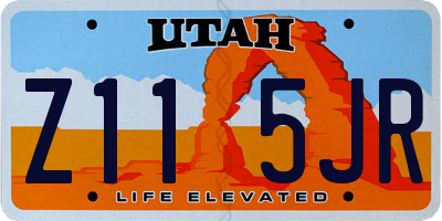 UT license plate Z115JR