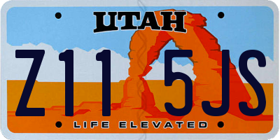 UT license plate Z115JS