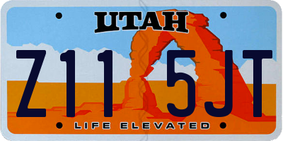 UT license plate Z115JT