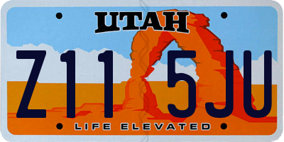 UT license plate Z115JU
