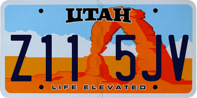 UT license plate Z115JV