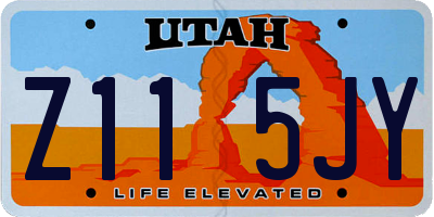 UT license plate Z115JY