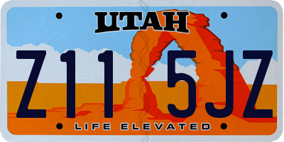 UT license plate Z115JZ