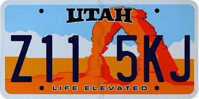 UT license plate Z115KJ