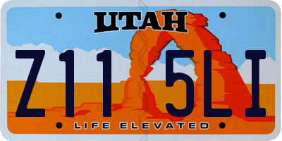 UT license plate Z115LI