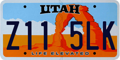 UT license plate Z115LK