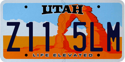 UT license plate Z115LM