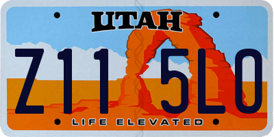 UT license plate Z115LO