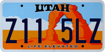UT license plate Z115LZ