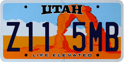 UT license plate Z115MB
