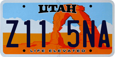 UT license plate Z115NA