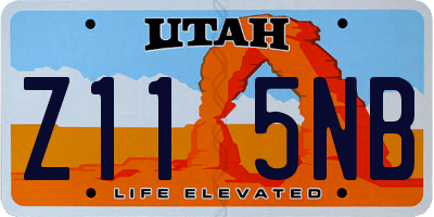 UT license plate Z115NB