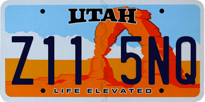 UT license plate Z115NQ