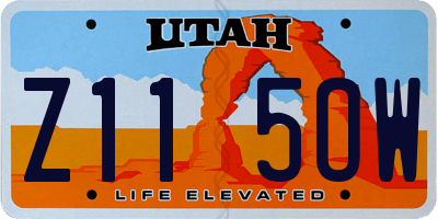 UT license plate Z115OW