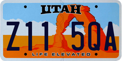UT license plate Z115QA