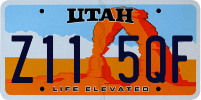 UT license plate Z115QF