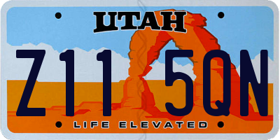 UT license plate Z115QN