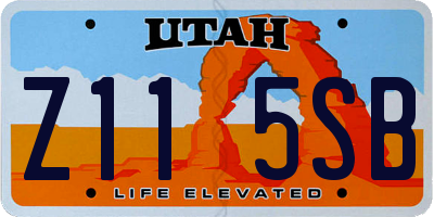 UT license plate Z115SB