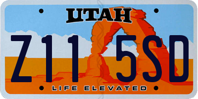 UT license plate Z115SD