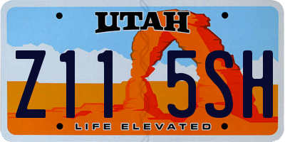 UT license plate Z115SH