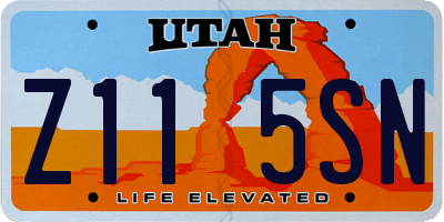 UT license plate Z115SN