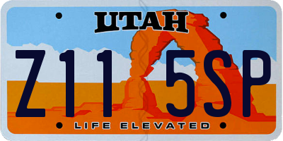 UT license plate Z115SP