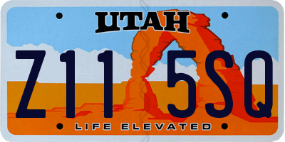 UT license plate Z115SQ