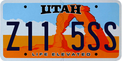 UT license plate Z115SS