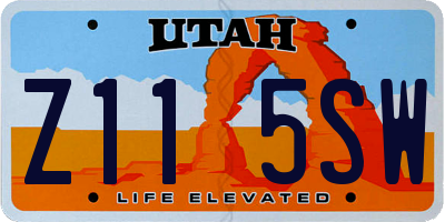 UT license plate Z115SW