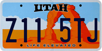 UT license plate Z115TJ