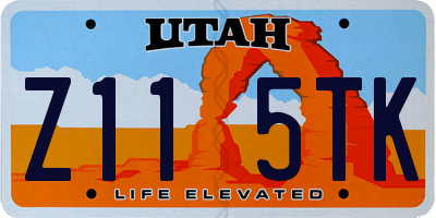 UT license plate Z115TK