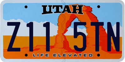 UT license plate Z115TN