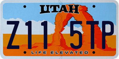 UT license plate Z115TP