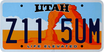 UT license plate Z115UM