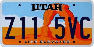 UT license plate Z115VC