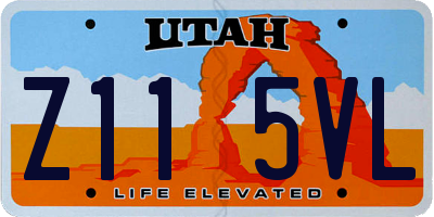 UT license plate Z115VL