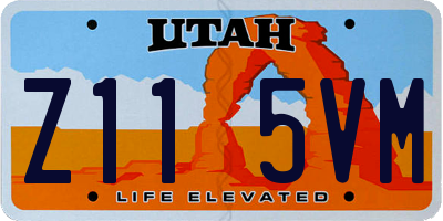 UT license plate Z115VM