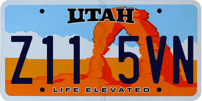 UT license plate Z115VN