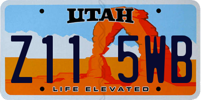 UT license plate Z115WB